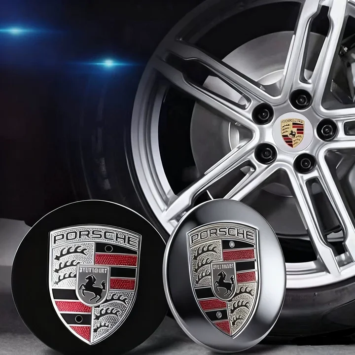 Tutup pelindung pusat roda Porsche pengganti 4pcs 65mm 76mm cocok untuk Panamera Cayenne 911 Maca 718 918 Taycan