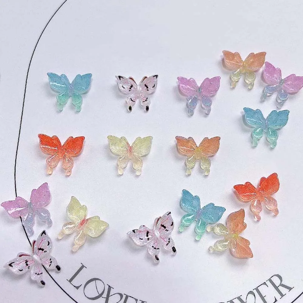 Manicure Accessories Nail Ornament Random Color Butterfly Nail Decorations Nail Jewelry Nail Rhinestones 3D Nail Art Drills