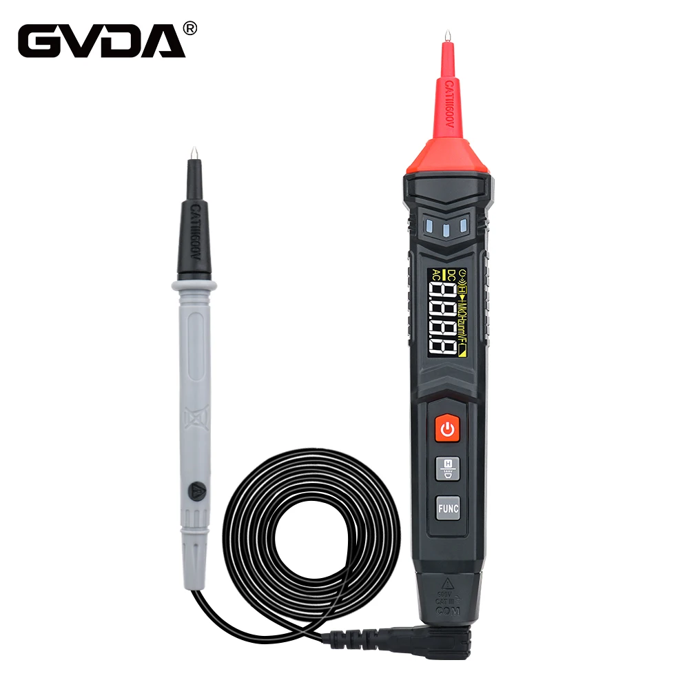 GVDA Digital Multimeter 4000 Counts AC DC Voltage Resistance Capacitance Frequency Continue Tester Pen Type Multimetro