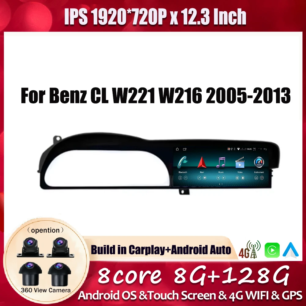 

Android 14 wifi 4G Wireless Carplay Auto For Benz S W221 CL W216 2005 2006 -2013 Car Radio Video Multimedia Player DSP Stereo