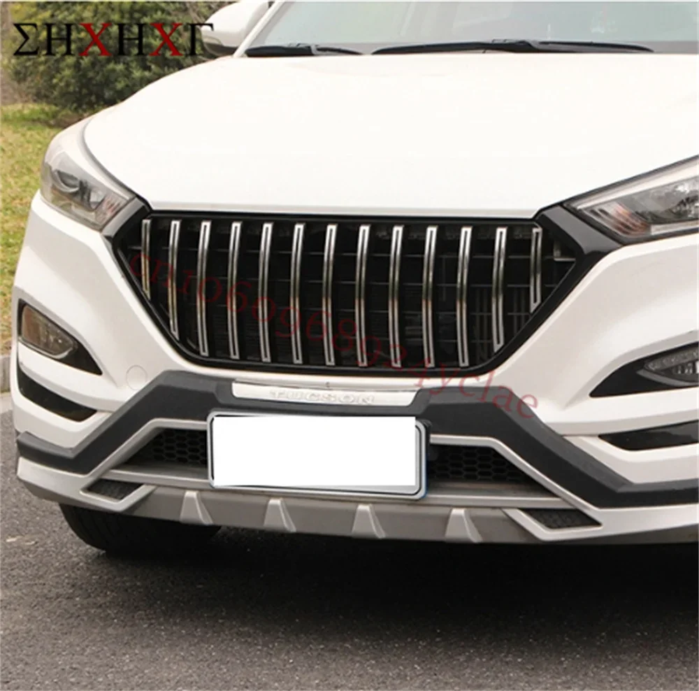 2015-2018 for Hyundai New Tucson FUSION RACING GRILLE GRILL FRONT MASK COVER GRILLS BLACK SILVER CAR STYLING accessories