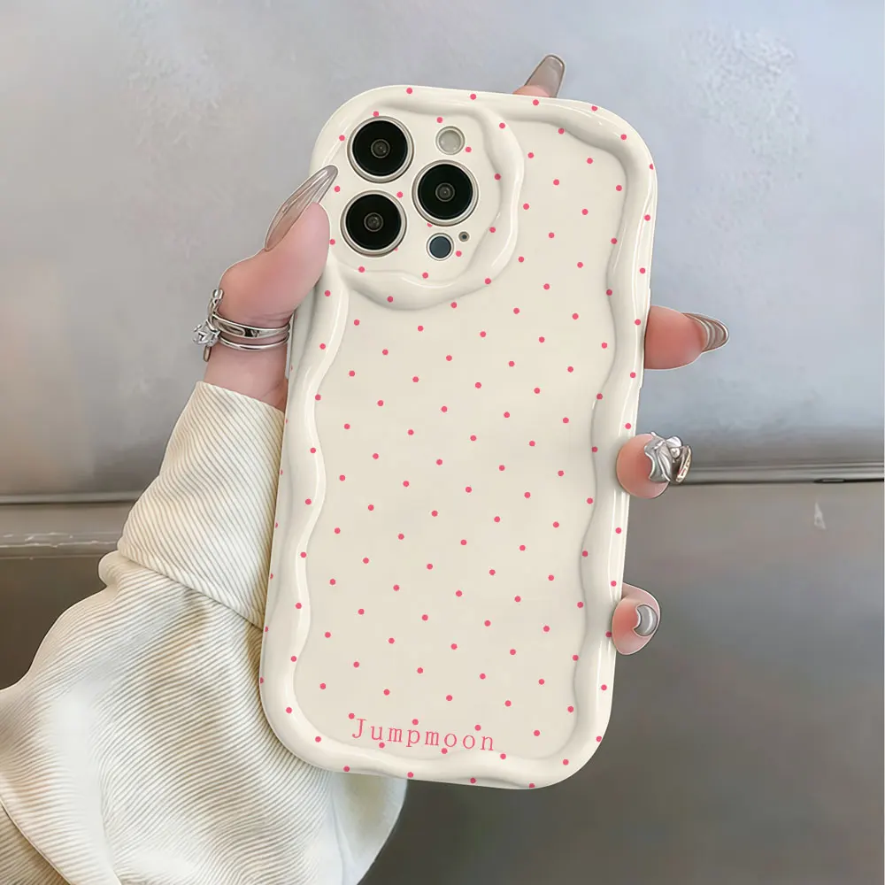 Pink Fashion Polka Dots TPU Phone Case For Samsung Galaxy A07 A06 A15 A16 4G A17 S25 S26 Ultra S24 S23 Plus A56 A57 A37 5G Cover