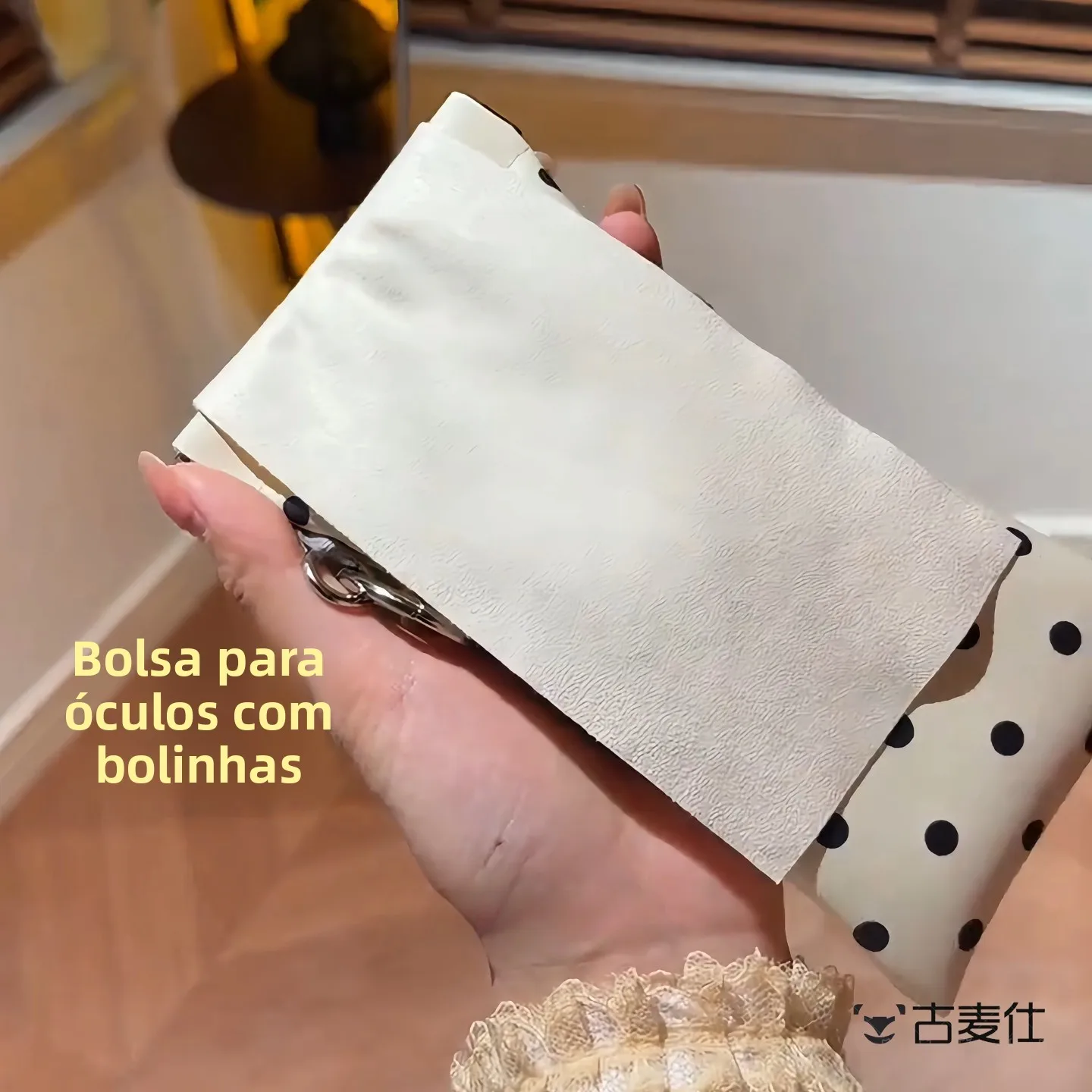 ポータブル水玉模様の眼鏡収納袋自動閉鎖旅行用吊り下げカードホルダーレザーサングラスオーガナイザー新モデル