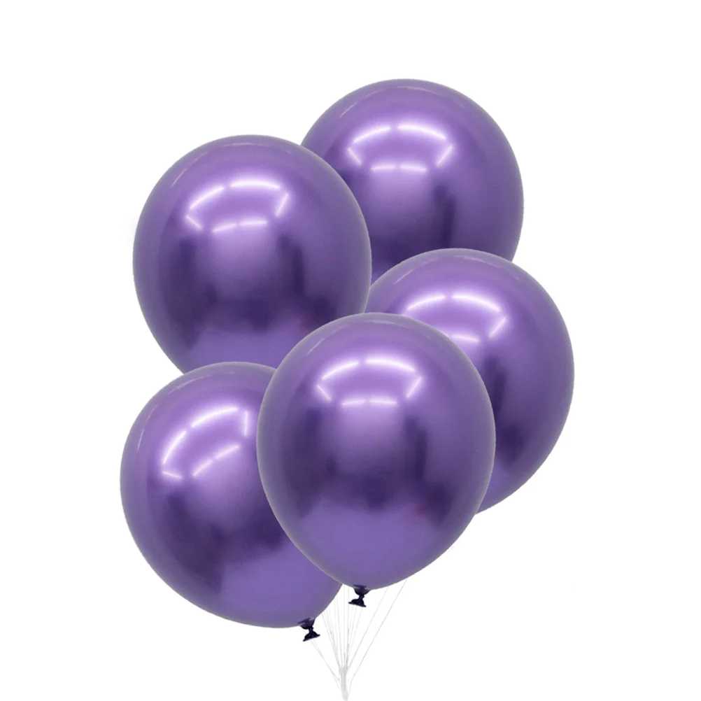 5pcs 12inch Latex Metallic Balloons Party Birthday Wedding Pearl Balloons Decoration (Deep Purple) party balloons