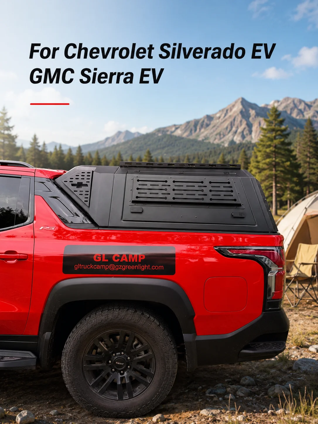 For Chevrolet Silverado EV GMC Sierra EV 2024 2025 2026 Steel Aluminum Hardtop Canopy Truck Bed Cap Camper Topper