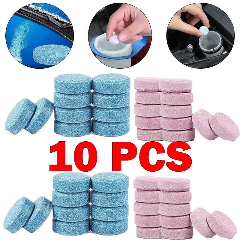 10pcs Car Effervescent Tablets Solid 2025 Hot-selling Windshield Washer Fluid Clean Tablets Auto Cleaning Tool Accessories