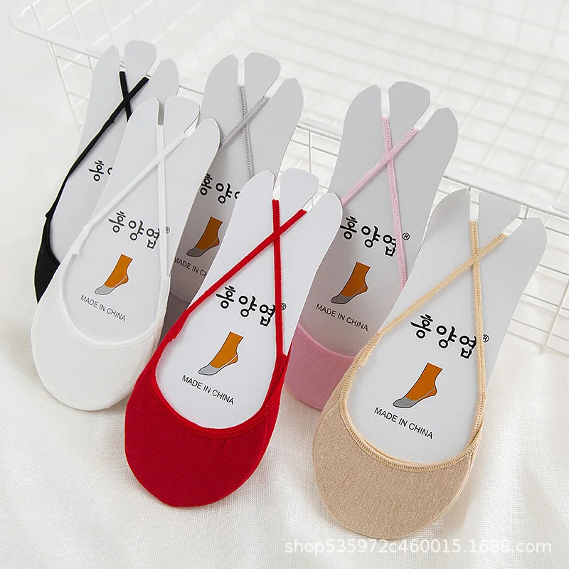 5 Pairs Fashion Spring And Summer Non-slip High Heels Invisible Shallow Forefoot Half Socks Women's Ship Socks Cotton Socks