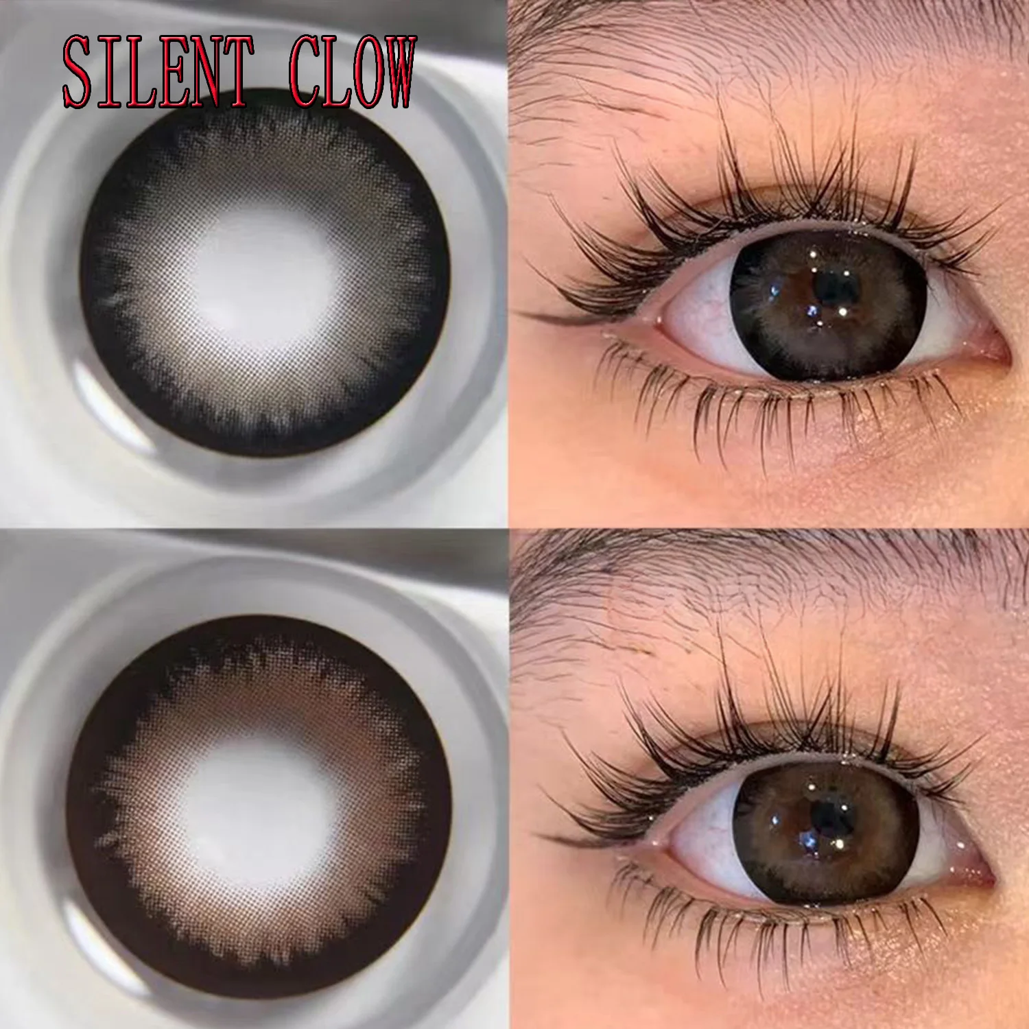 14.50mm Black Dolly Eye Soft Contacts Lenses with Power Anime Eyewear Accessories lentes de contacto Silent Clow