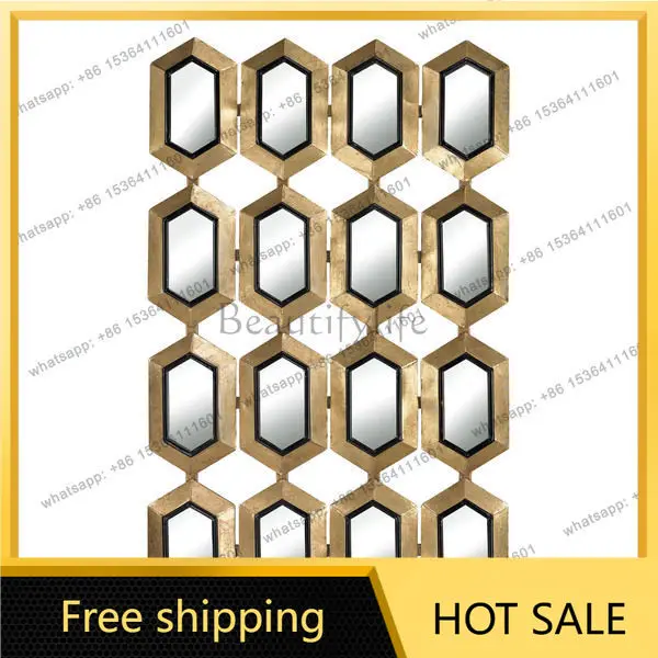 LS entrance decorative art mirror American dining side creative background wall living room light luxury combination mirror