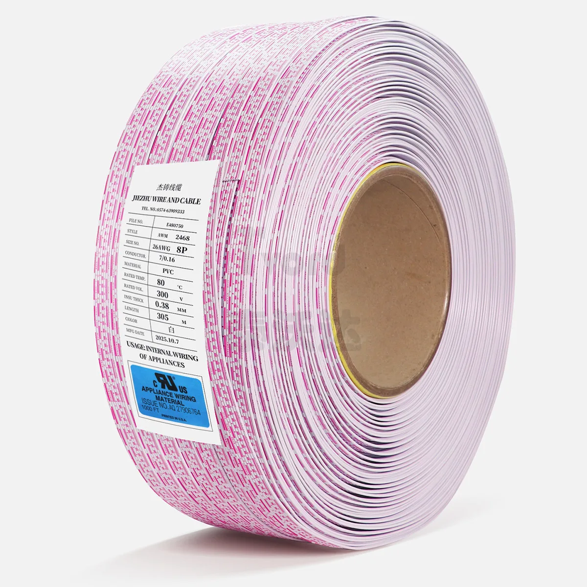 UL2468 Flat Ribbon Cable 26/24AWG 6P 7P 8P 9P 10P 12P Tinned Copper PVC Insulated Electrical Hook-up Wire for LED PCB Computer