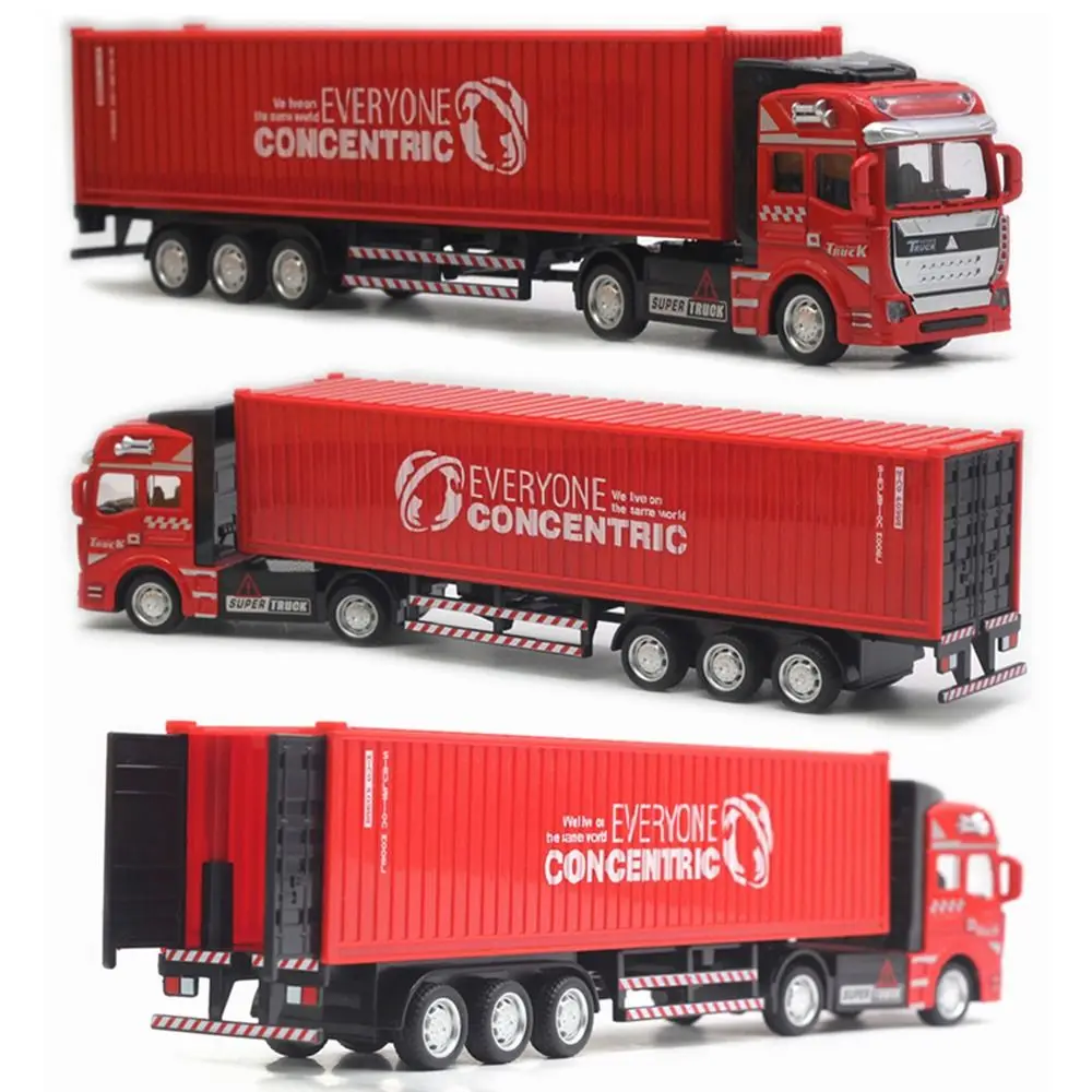 Nouveau camion de transport en alliage moulé sous pression, camion à benne basculante amovible, camion à remorquage, modèle de voiture à manivelle, jouet pour enfants