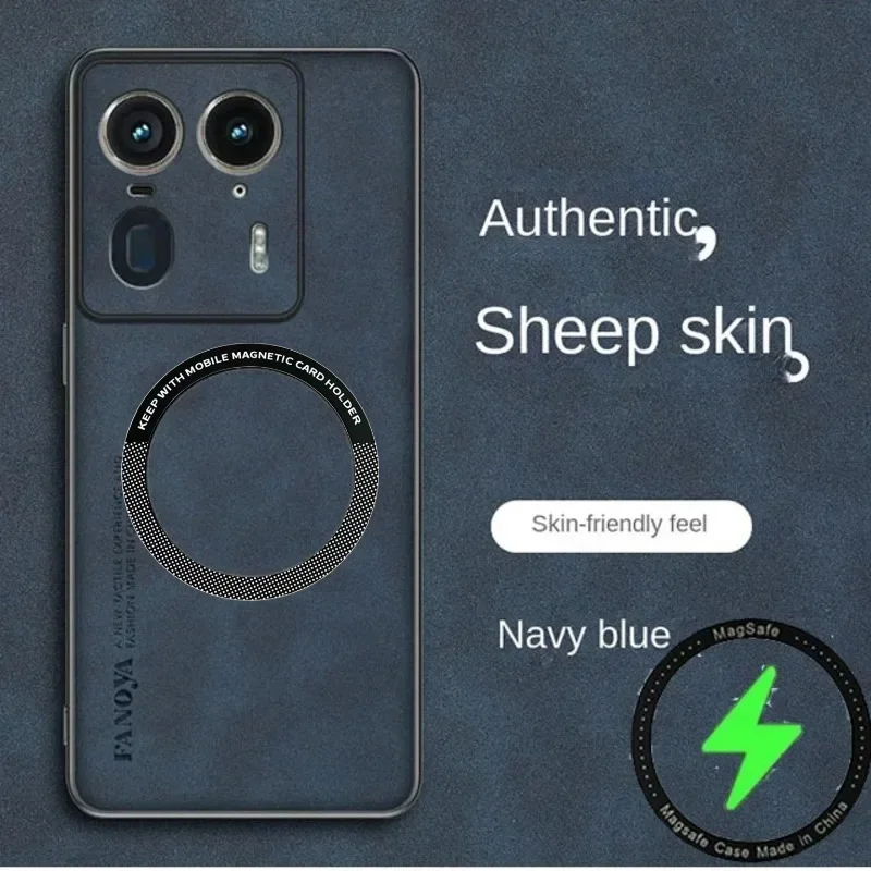Leather Skin Feel Case for Moto Edge 70 60 50 Ultra Fusion 40 Neo 30 Pro G 75 84 54 34 24 04 Magnetic Shockproof Protect Cover