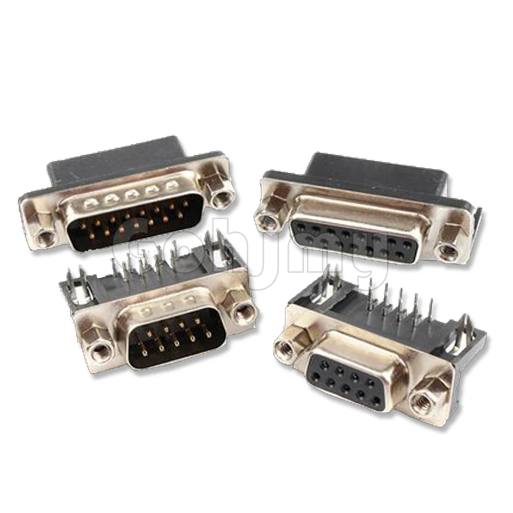 5PCS new DR9 DR15 DR25 DR37 Hole/Pin Female/Male right angle Welded d-sub Connector RS232 serial port adapter DB9 9/15/25/37 pin