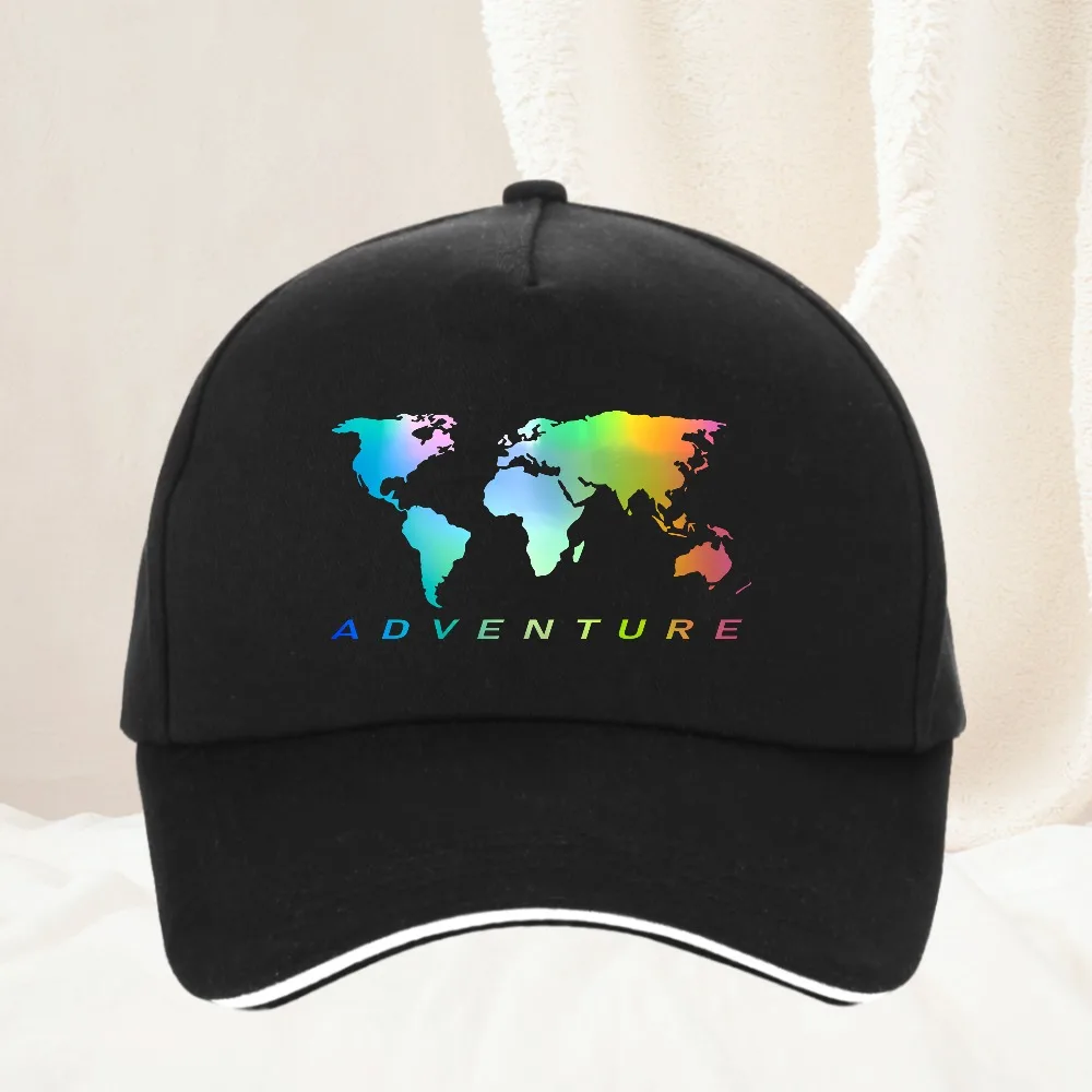 

World Map Universal Auto adventure print Baseball Cap man Adjustable Sports Hat Outdoor Streetwear Sports Hats