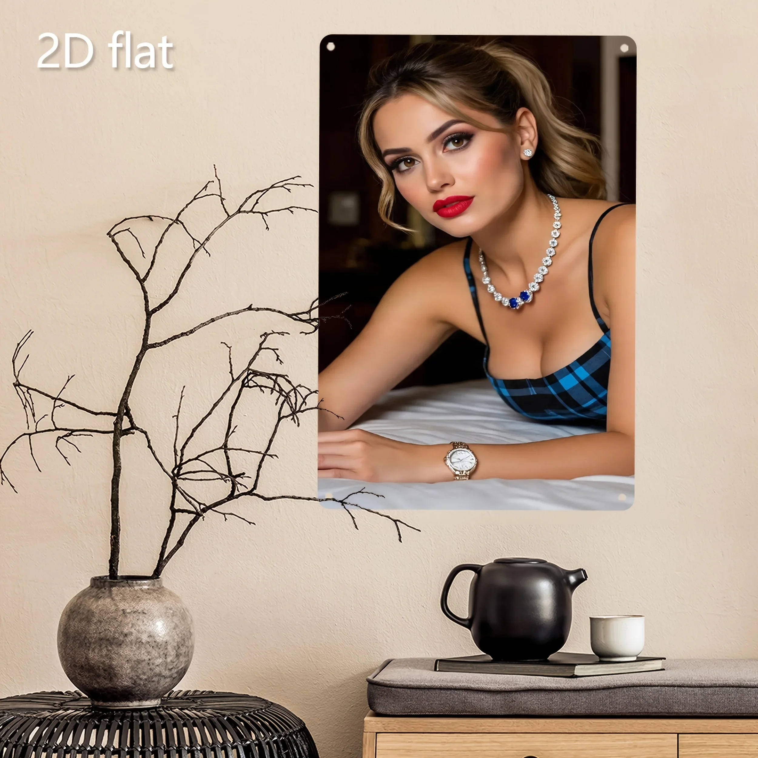 

Elegant Fashion Lady Metal Wall Art Vintage Iron Sign Home Decor