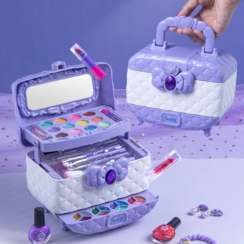 Caja de maquillaje de princesa para niños y niñas, caja de maquillaje de color, juego completo de sombra de ojos, caja de regalo de rendimiento, Juguetes