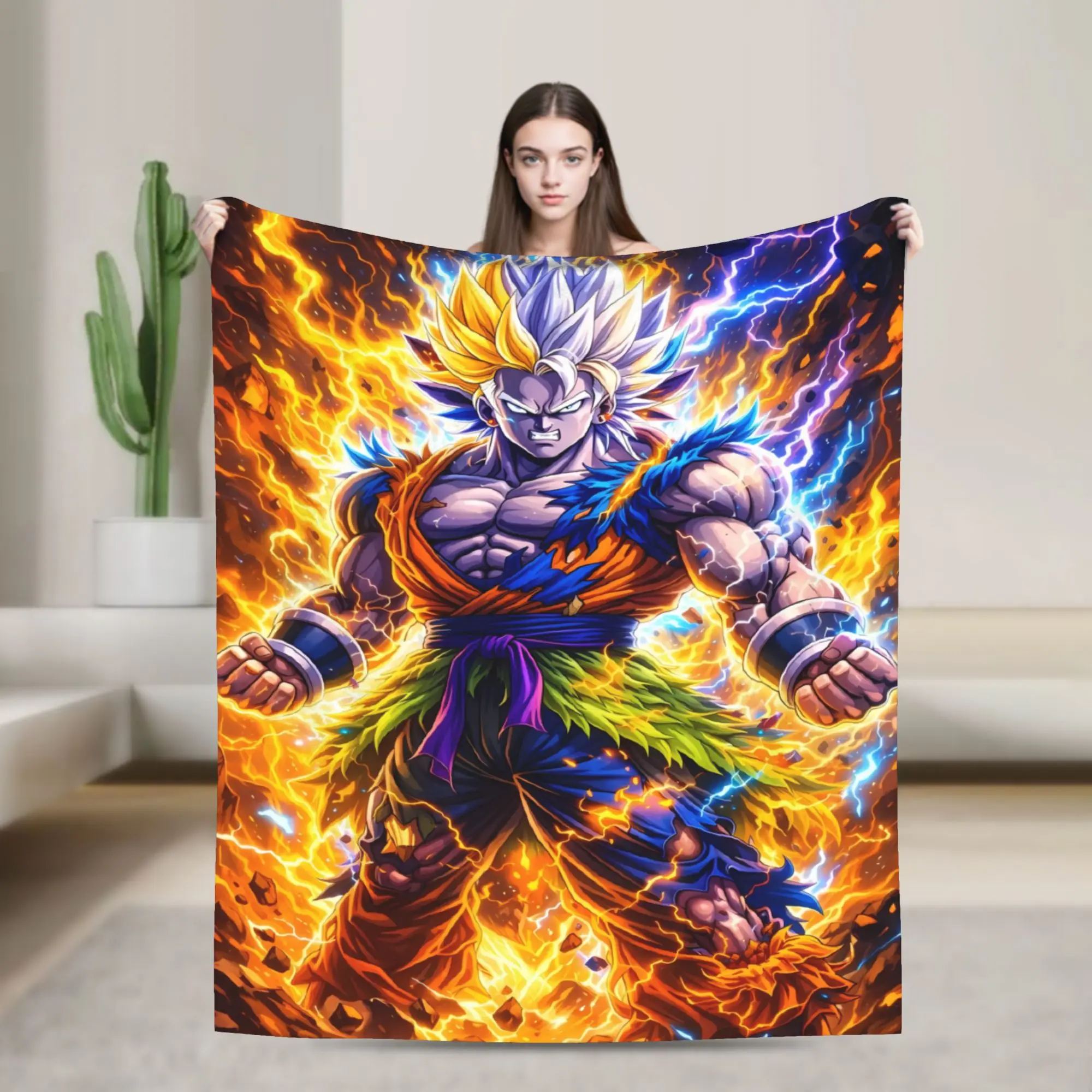 3D Japanese Anime D-Dragon B-Ball Blanket Warm Soft Funny Plush Throw Blanket For Children Couch Bed Flannel Bedspread Bed Cover