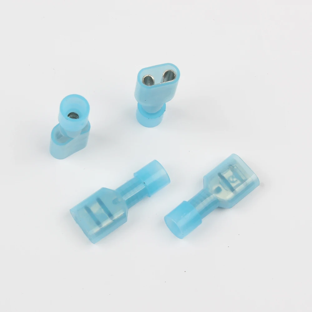 DIANQI FDFN2-250 FDFN2.5-250 나일론 황동 여성 절연 스페이드 조인트 케이블 와이어 커넥터 100PCS 정장 1.5-2.5mm2 16-14AWG FDFN