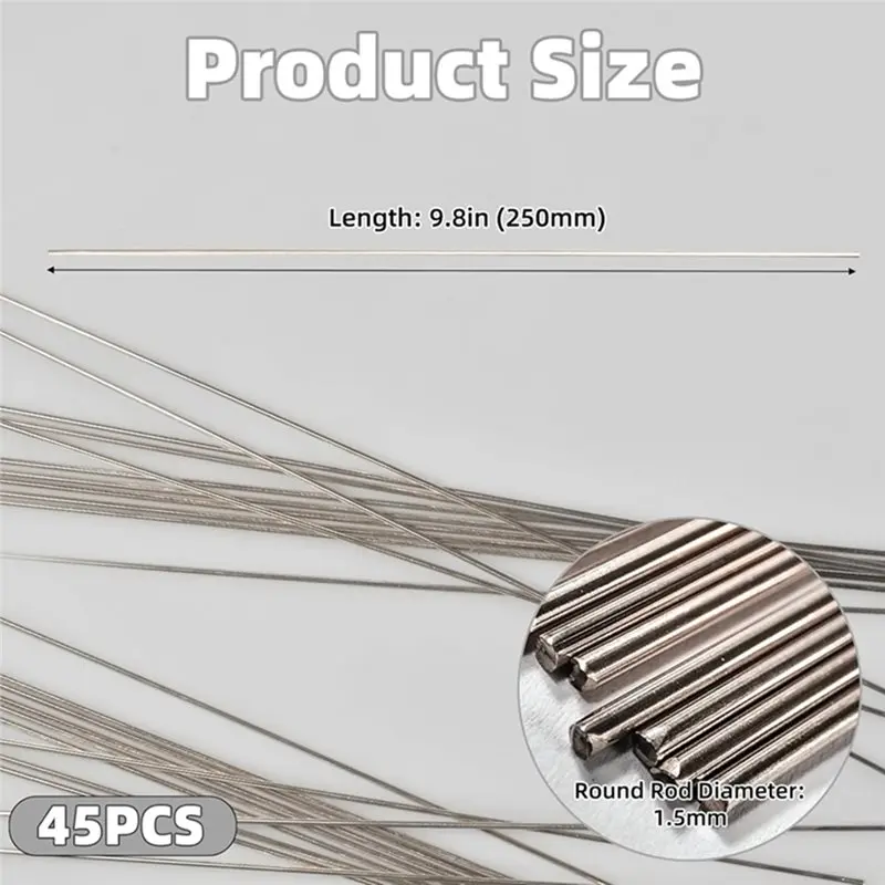 2025 Trend 45Pcs Silver Brazing Rods, Round Silver Welding Rods For HVAC, Refrigerators,Tightly Soldered Copper Tubes, Etc.