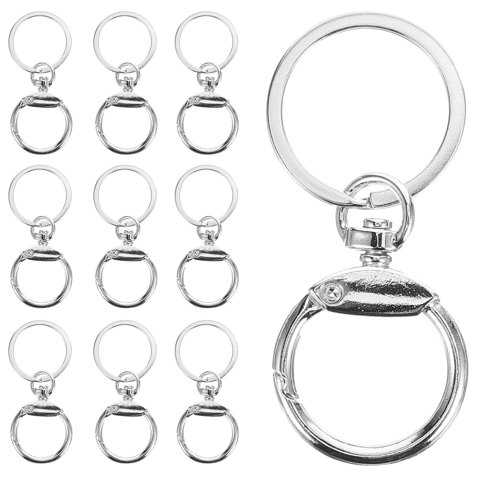 

10pcs 30mm Zinc Alloy Spring Split Key Rings Lightweight Sturdy Smooth Wear Resistant DIY Accessories Men Car Keys Craft Bulk
