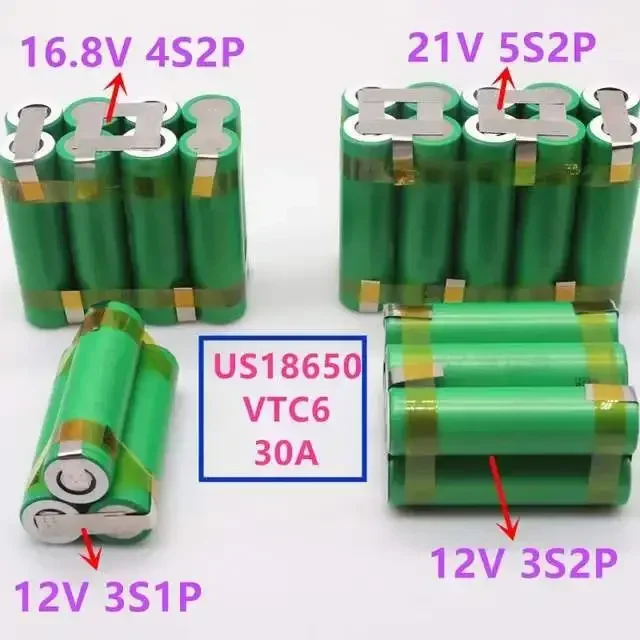 12V 18650 VTC6 battery 3000mAh 30amps for 12.6v screwdriver battery weld soldering strip 3S1P 12.6v battery pack (customize)