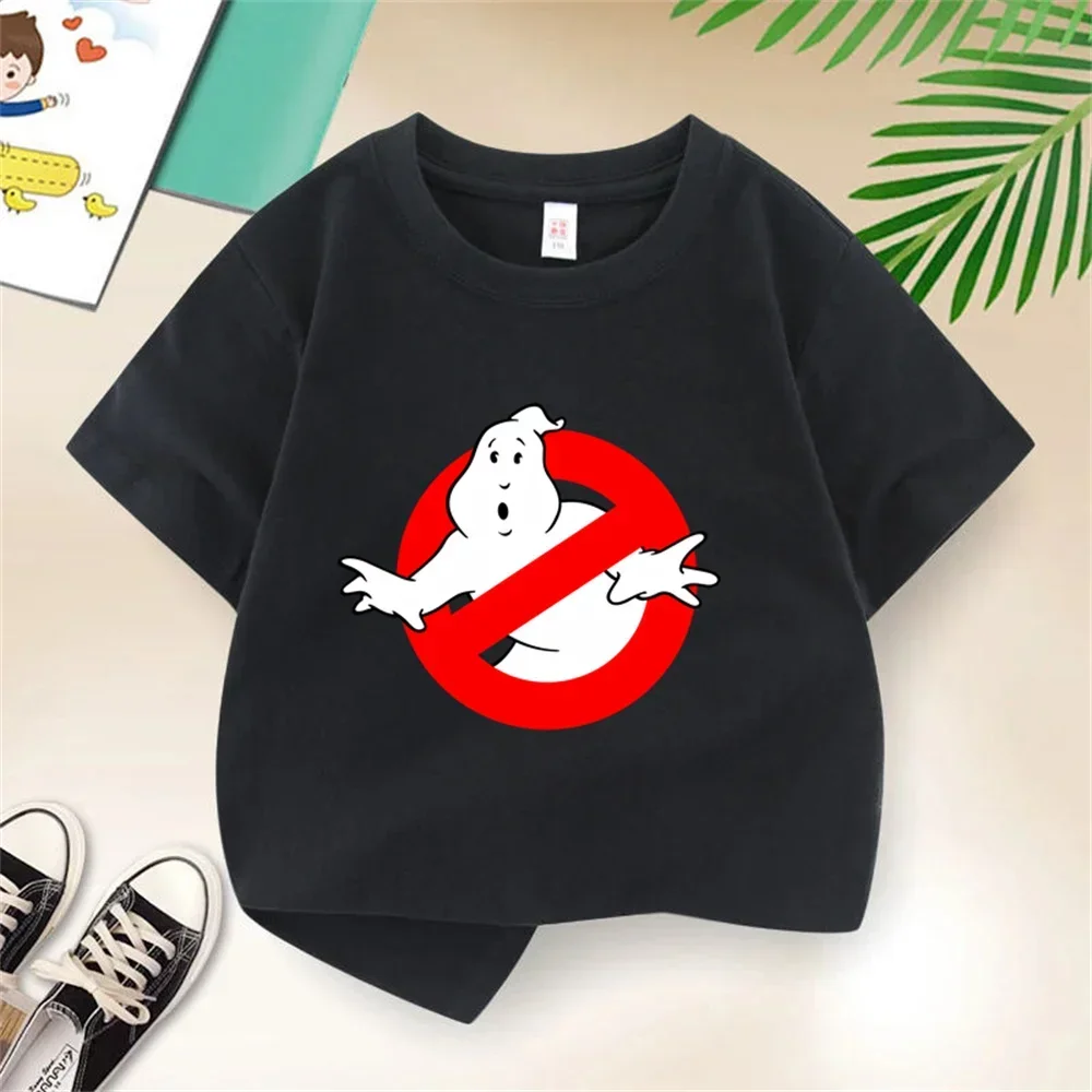 Summer Boys/Girls 4-14t Cartoon Cotton Funny Ghostbusters Game Print Short Sleeve Children T-Shirt