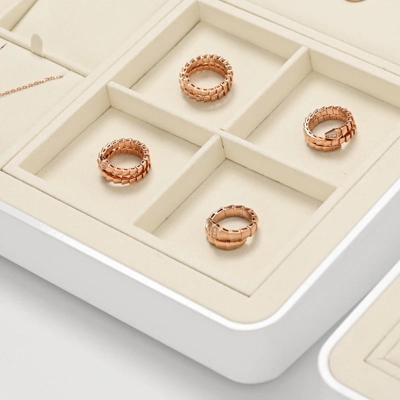 MISHITU Microfiber Jewelry Storage Box Ring Earring Necklace Watch Diamond Jewelry Organizer Case Storage Box Tray Display Stand