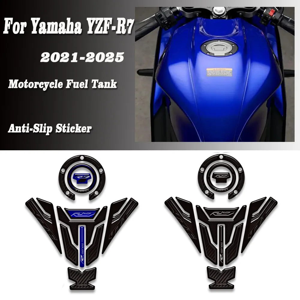 

Motorcycle For Yamaha YZF-R7 YZFR7 YZF R7 Tank Pad TankPad Cap Grips Gas Fuel Kit Knee Stickers Decals Protection 2021 - 2025