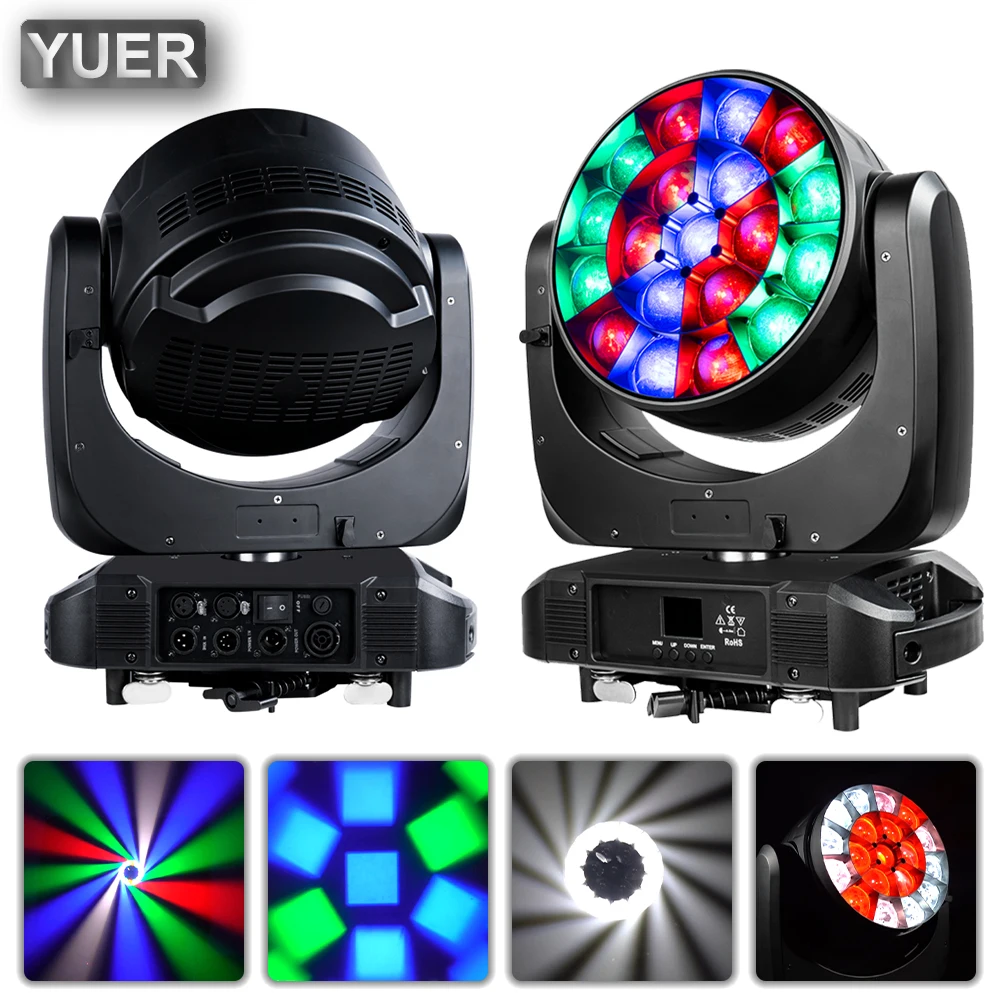 

19X40W Bee Eye Zoom RGBW Moving Head Light DMX512 21/23/35/78/92/97/99CH Beam Pattern Effect DJ Disco Stage Wedding Party Bar