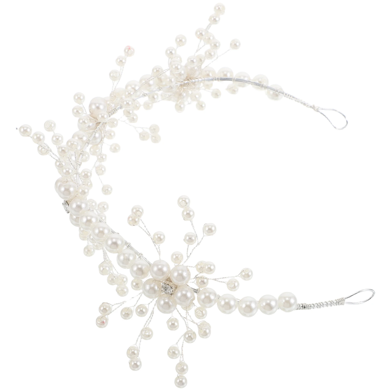 

Pearl Flower Wedding Accessory Bridesmaid Hair Ties Comfortable Elegant Bridal Floral Veil Attachment Vine Hairb s for Women