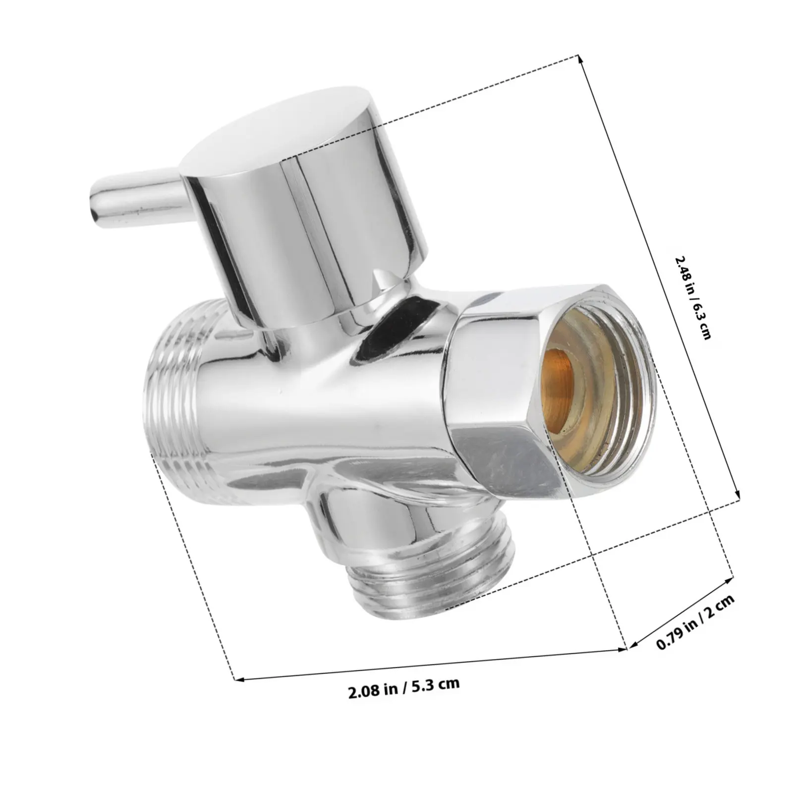 Copper 3 Way Diverter Tee Connector 1/2 Inch 3/4 Inch For Shower Head Faucet Water Filter Bathroom Use Shutoff Valve Plumbing