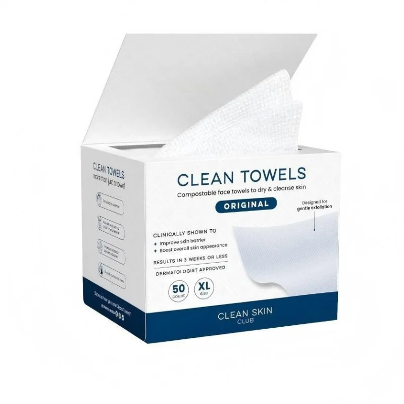 Cross-border Blockbuster50 Disposable Facial Cleansing Cotton Soft Towels in Box Packaging, Absorbent Cleansing Towels for Beaut