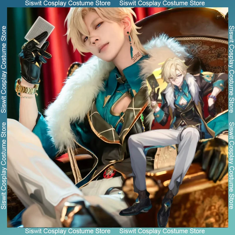 لعبة هونكاي ستار رايل افينتورين أزياء تنكرية شعر مستعار نظارات مجموعة كاملة من ملابس لعب الأدوار الأنيمي حفلة كرنفال الهالوين