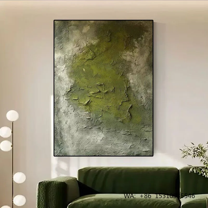 Pure Digital Printed Oil Canvas Forest Style Abstract Three-Dimensional Texture Wabi-Sabi Style Original Frame Living Painting