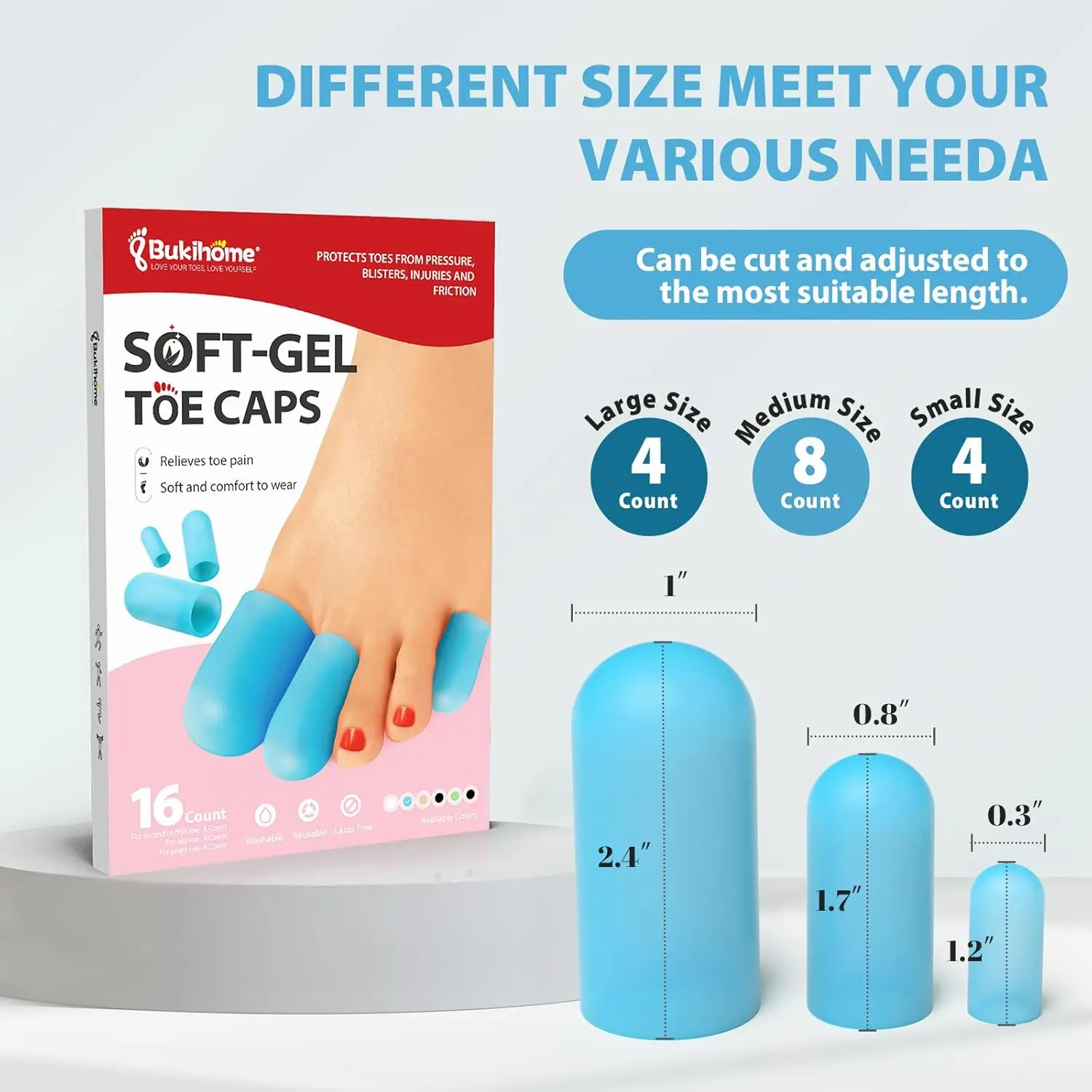 2/16 قطعة Sumifun غطاء أصابع القدم حامي القدم أداة العناية بالقدم أصابع وسادة أنابيب الأكمام لورم الذرة بثور النسيج الإغاثة الألم #4