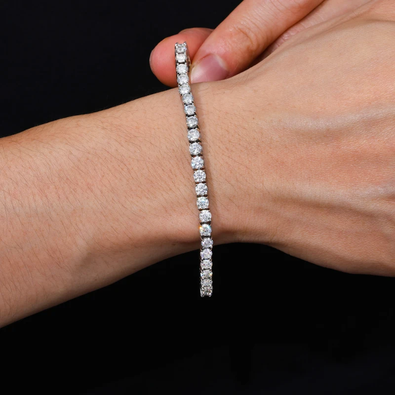 NASIA 316L Stainless Steel D VVS1 Moissanite Tennis Bracelet Iced Out Waterproof Daily Jewelry Chain Gifts for Men Women 2026