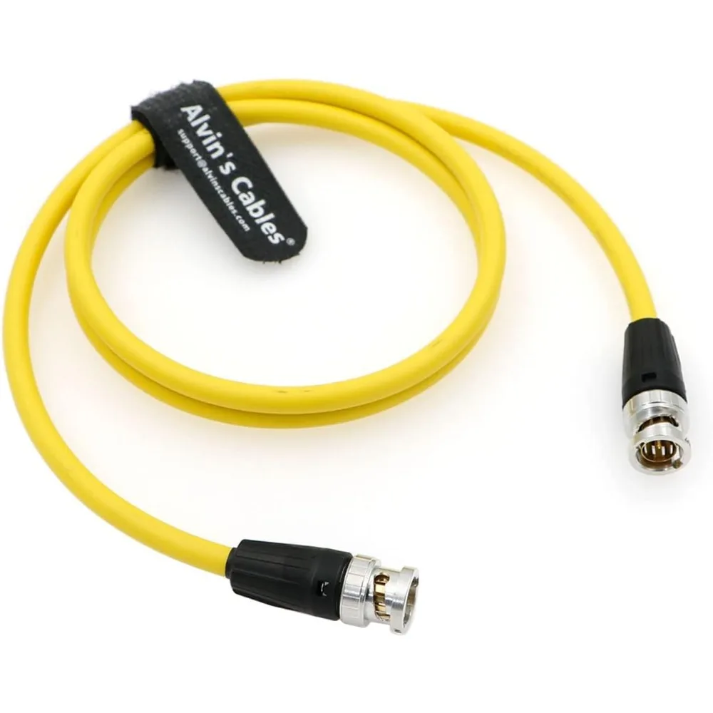 

Alvin's Cables 12G BNC-коаксиальный кабель HD SDI BNC «папа-папа» Оригинальный кабель для видеокамеры 4K 1M | 39,4 дюйма желтый