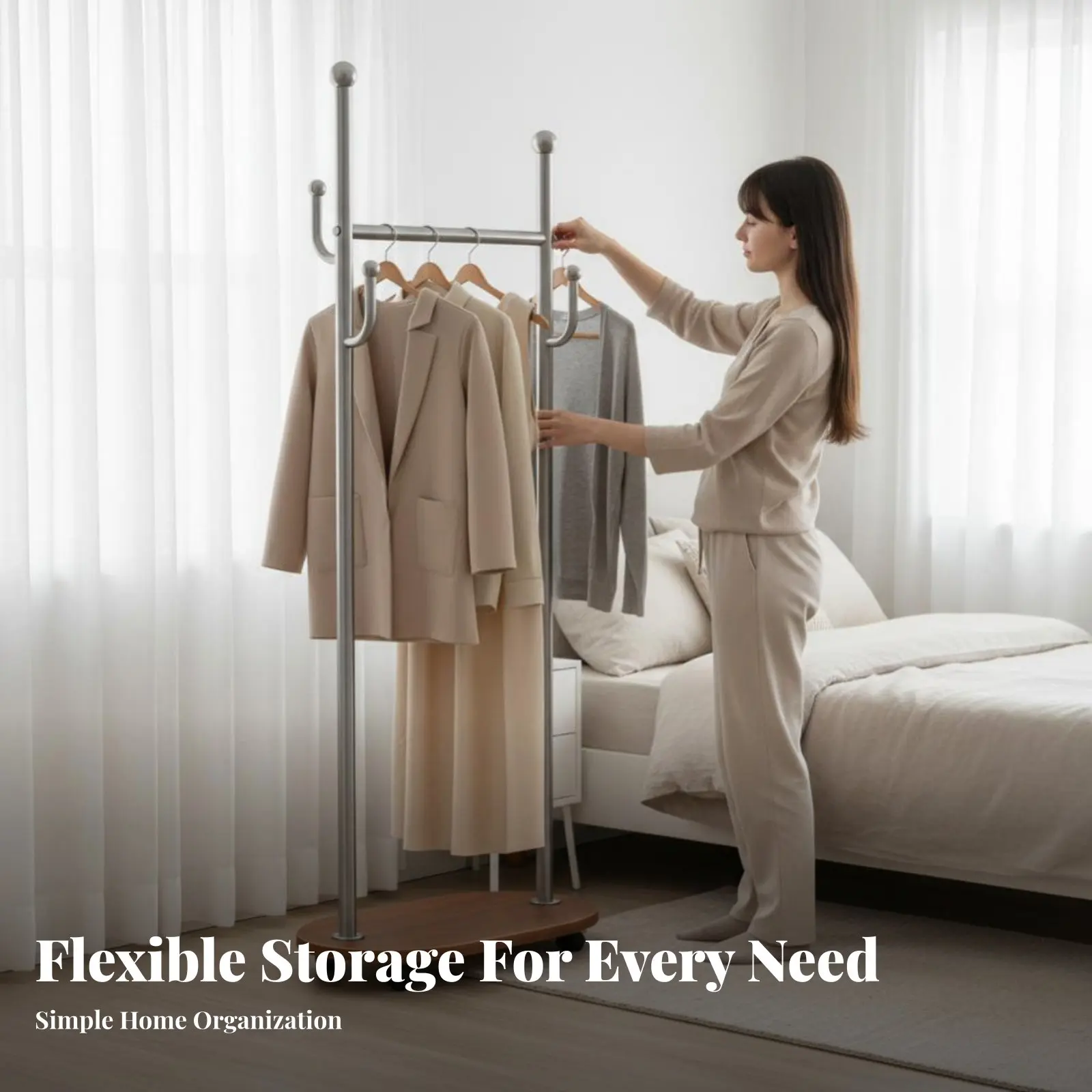 

Передвижная вешалка для одежды с полками: компактная, мобильная, прочная конструкция для арендаторов и взрослых