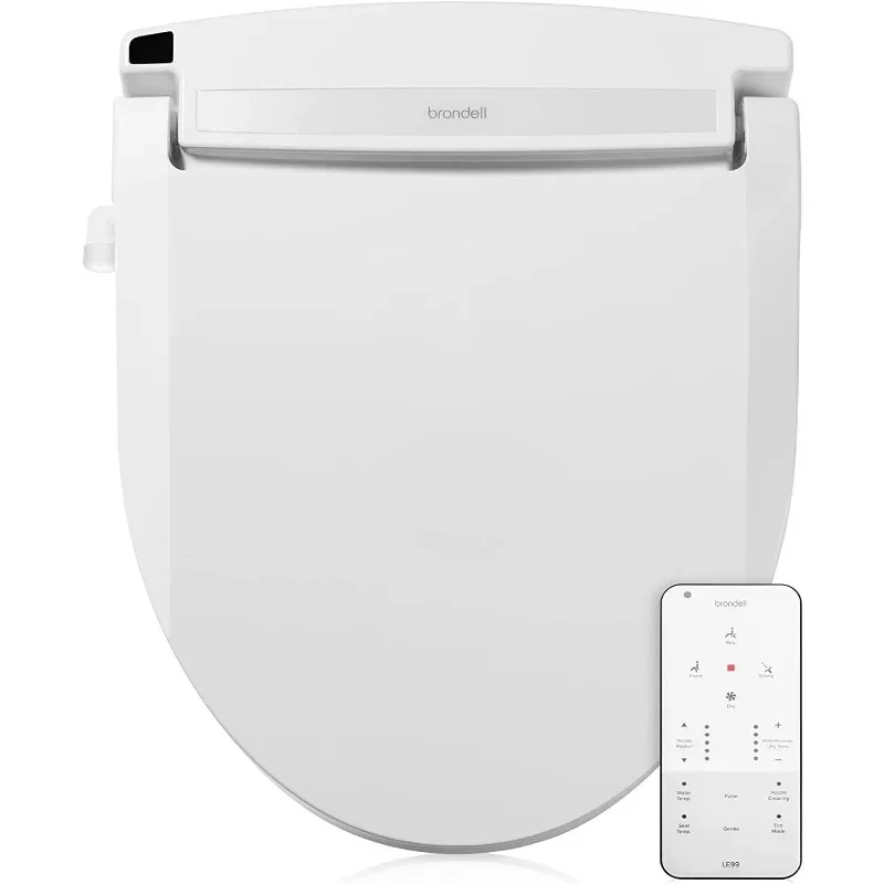 Brondell electronic bidet toilet seat fits round toilets light touch remote control warm air dryer strong cleaning