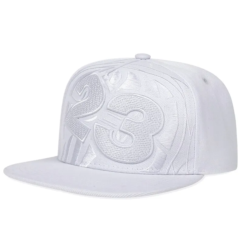 Unisex 23 wyszywane litery do koszykówki czapki hip-hopowe regulowane baseballówka w stylu Casual czapki kapelusz przeciwsłoneczny