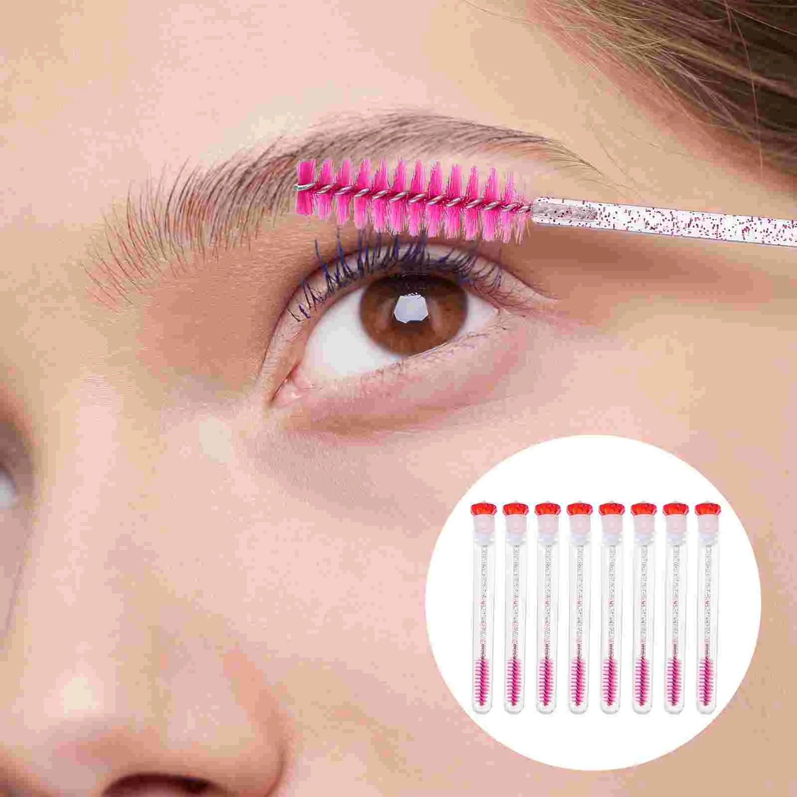 8 Pcs Diamond Mascara Brush Eyelash Comb Separator Acrylic Wands Applicator