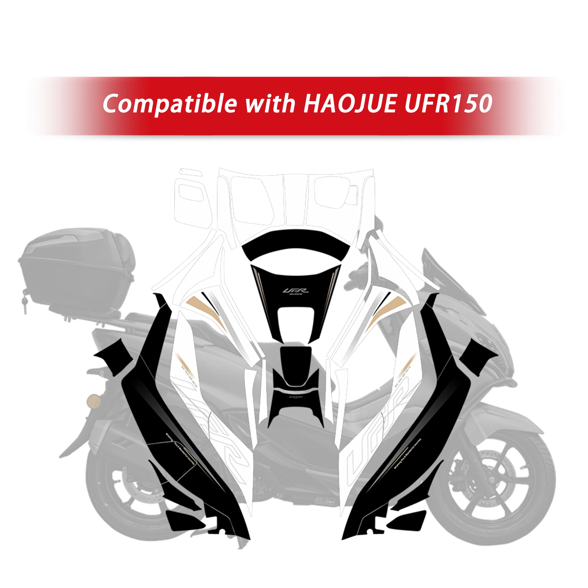 Compatible with Haojue UFR150 Motorcycle Anti Slip Tank Pad Sticker Scratch Resistant Fuel Tank Protector Decal Scooter Accessor 6
