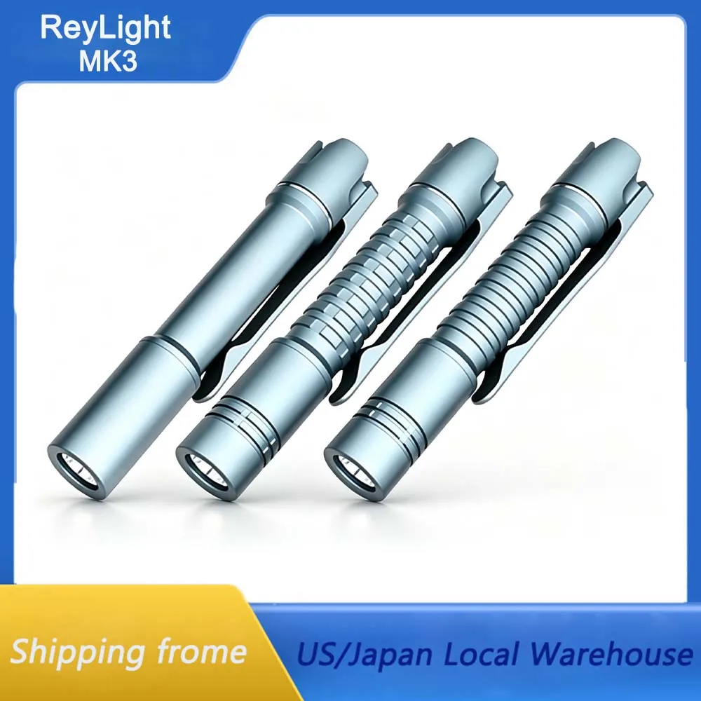 ReyLight Pineapple Mini MK3 Ti Flashlight Nichia 519A 4000K High CRI LED Slim Pocket EDC Torch IP68 Waterproof Titanium Flashlight