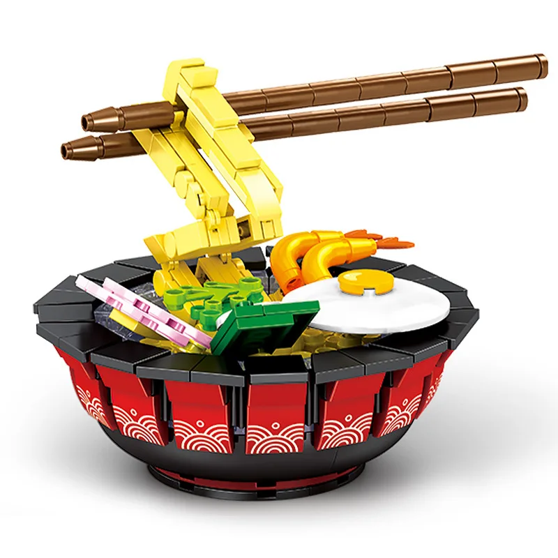 Idea Japan Delicious Food Building Block Ramen Noodles Takoyaki Octopus Balls Japanese Barbecue Brick Children Toy For Gifts