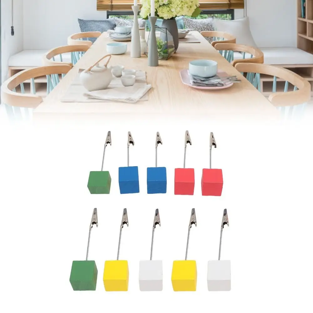 10Pcs Multi-Color Table Number Holder 11*2.5*2.5cm with Crocodile Clasp Table Number Stand Decorative Elegant Picture Clip