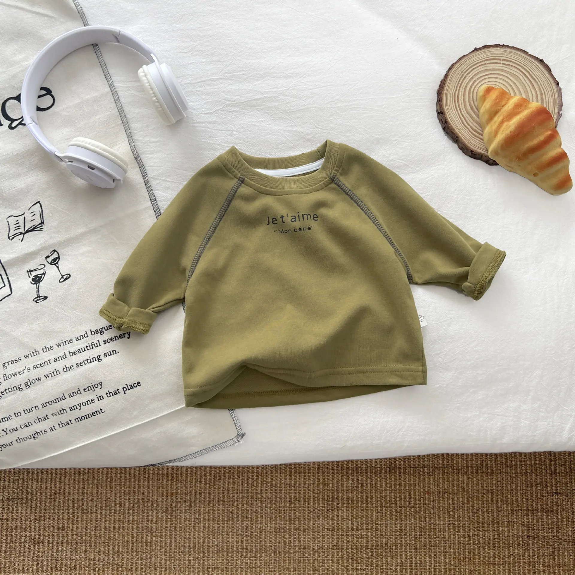 2024 Autumn New Baby Long Sleeve T Shirts Infant Boy Letter Print Pullover Cotton Tops Toddler Girl Casual Bottoming Shirt