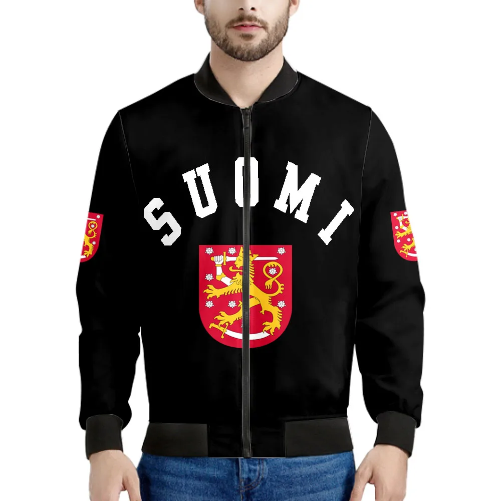 

Finland Zipper Jacket Custom Name Team Logo Fi Suomi Coats Fin Country Travel Finnish Nation Swedish Flag Print Photo Clothes