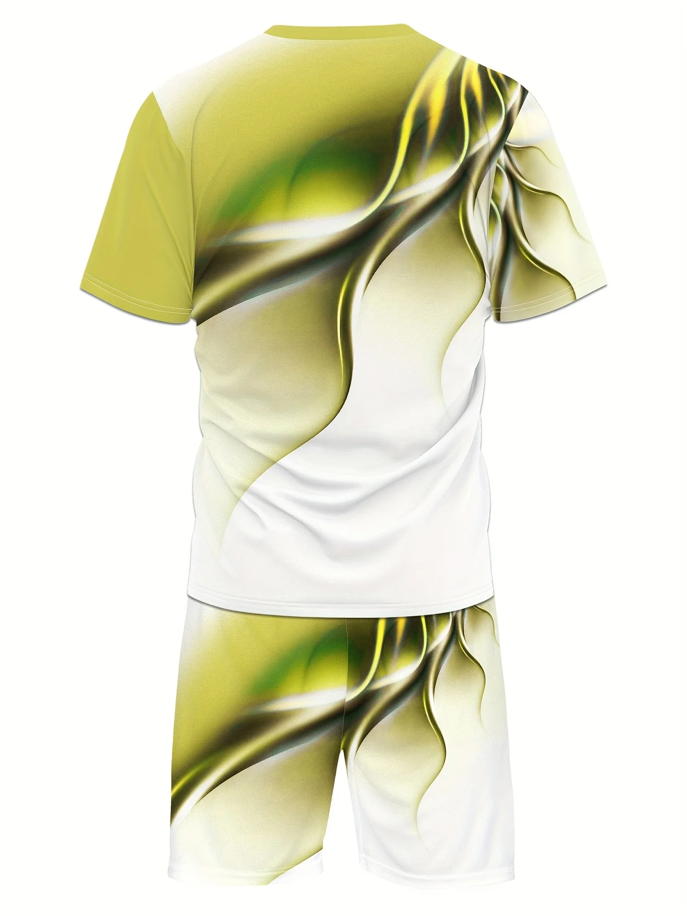 2025 Fashion Men's Summer 3D Pattern Short Sleeved T-shirt and Shorts Set Hip-hop Street Style Round Neck T-shirt and Shorts