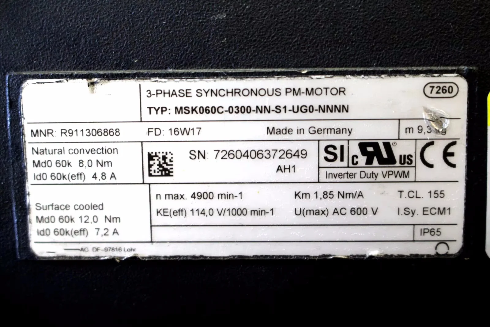 MSK060C-0300-NN-S1-UG0-NNNN 3 Servo Motor