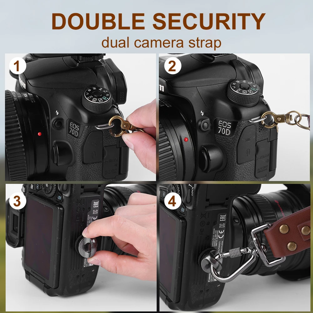 Dual Camera Strap Double Camera Harness Adjustable Leather Camera Straps Universal Camera Shoulder Strap for Photographers